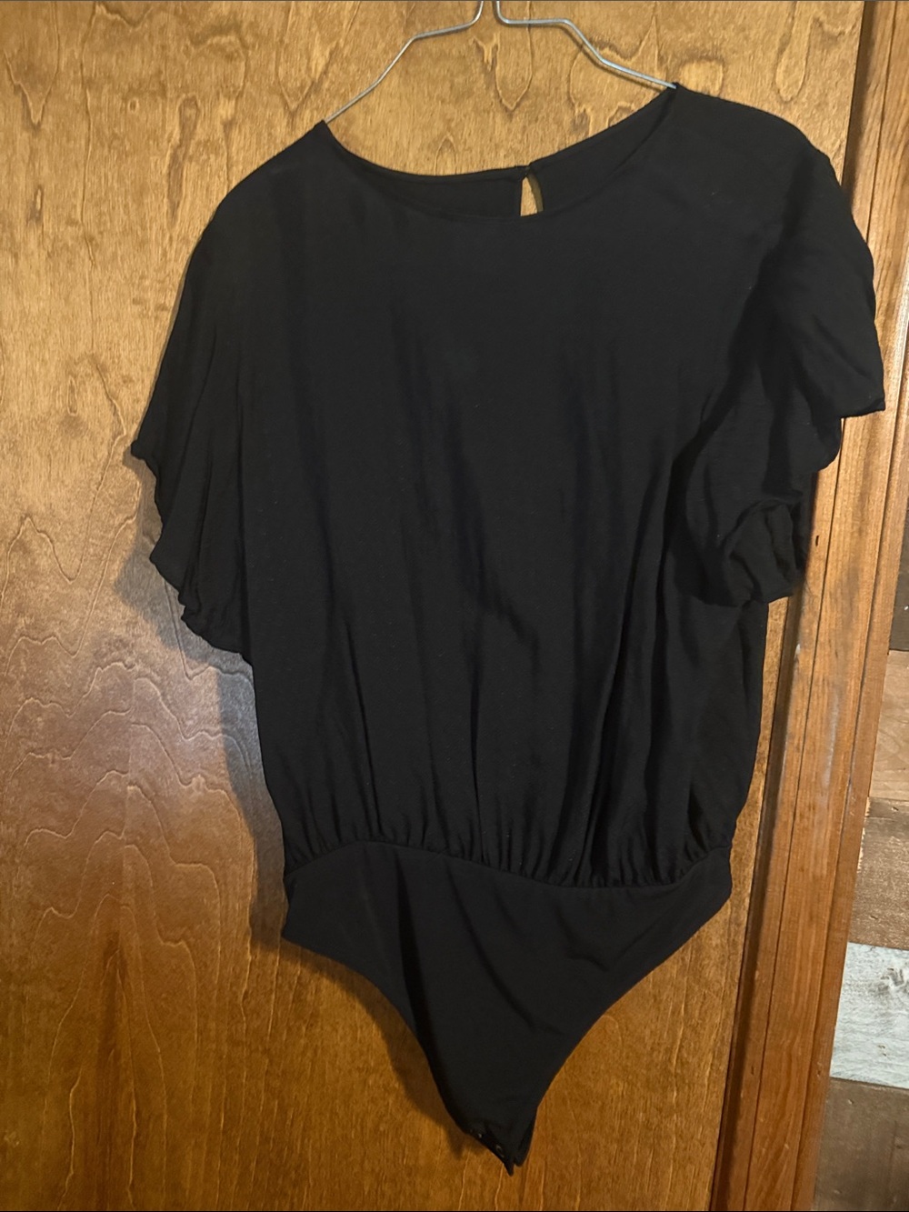 Express Black Flutter Sleeve Bodysuit